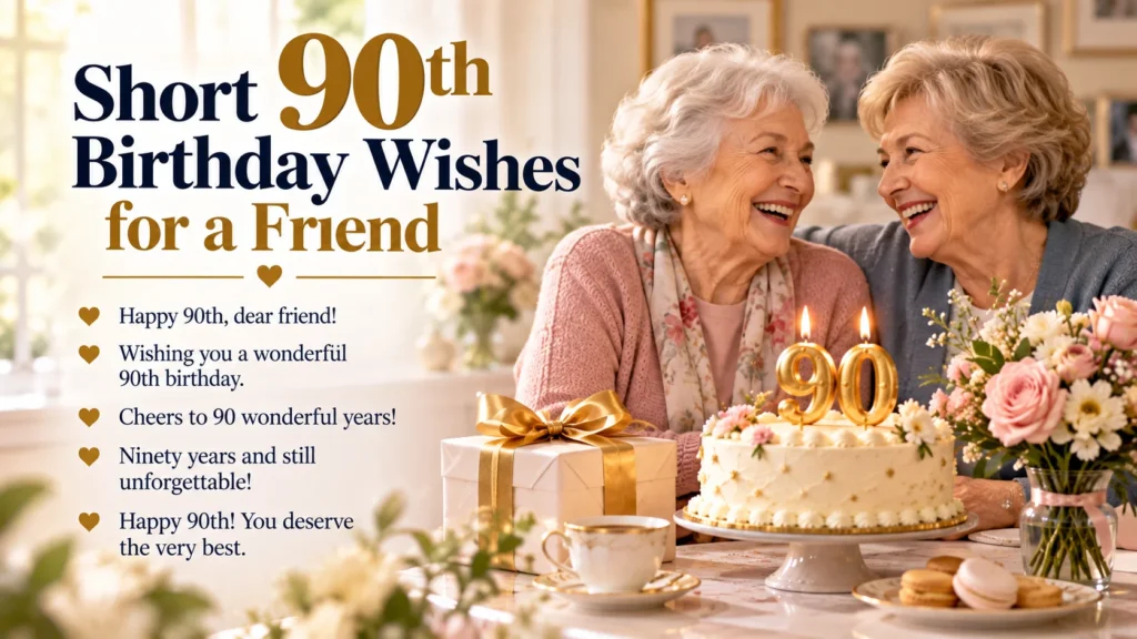 Short 90th Birthday Wishes for a Friend