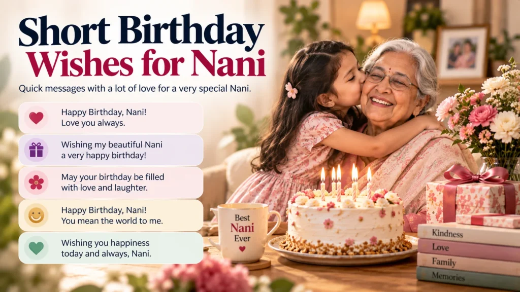 Short Birthday Wishes for Nani