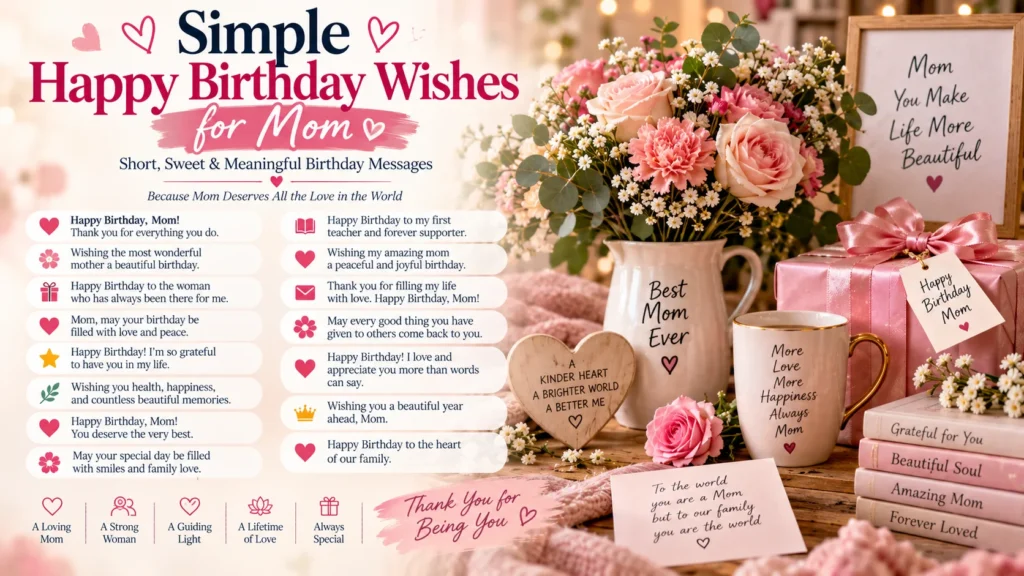 Simple Happy Birthday Wishes for Mom