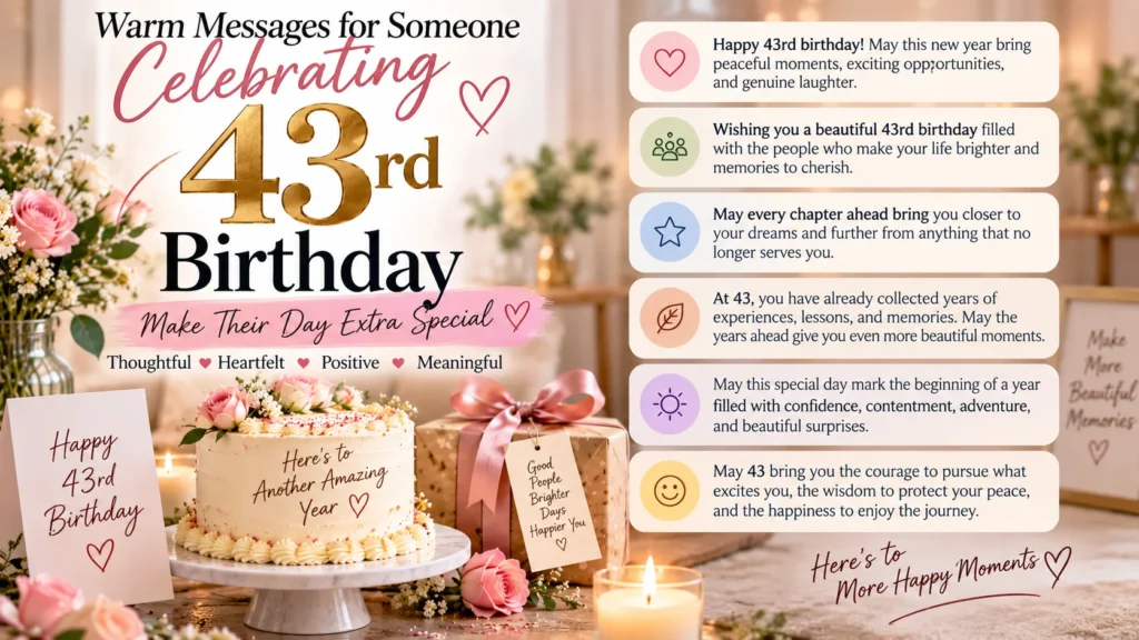 Warm Messages for Someone Celebrating 43